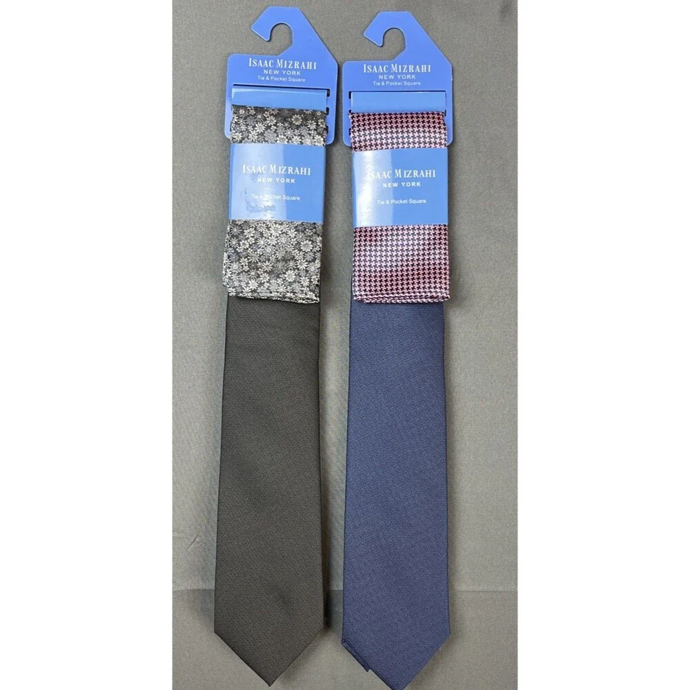 Isaac Mizrahi Tie & Pocket Square Lot